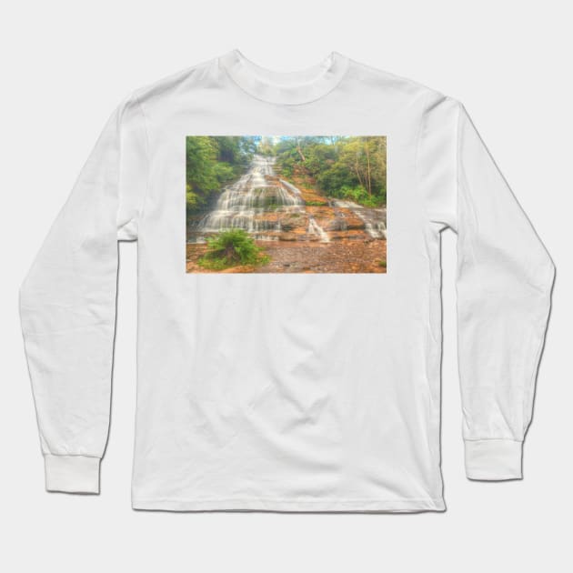 Katoomba Cascades with fern Long Sleeve T-Shirt by Michaelm43